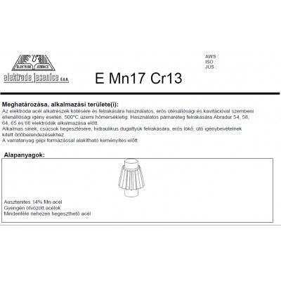 Elektróda E Mn 17 Cr13 3.25 mm