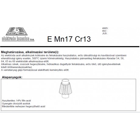 Elektróda E Mn 17 Cr13 3.25 mm