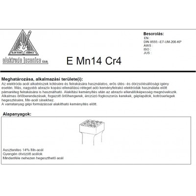 Elektróda E Mn 14 Cr 4 2.50 mm