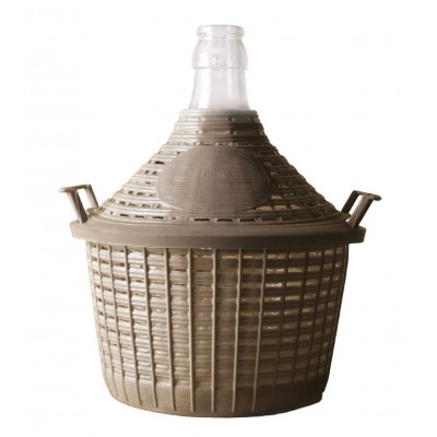 Üveg demizson 15L-es műanyag borítású