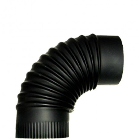 Füstcső könyök fekete fi 150 mm 90°