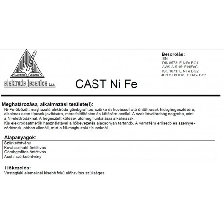 Elektroda CAST NI FE  4.00 mm