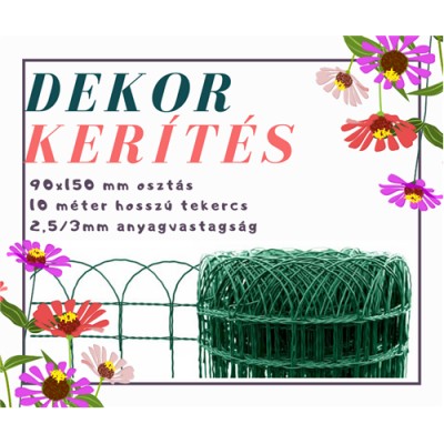 Dekor kerítés 65cm magas 90mmx150mm