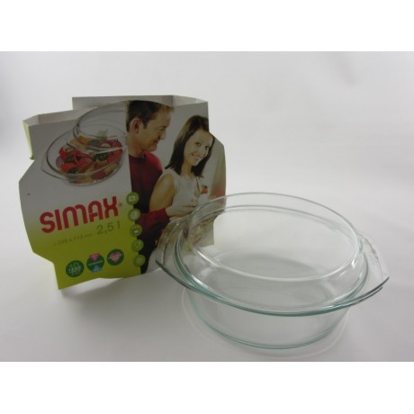 Simax hőálló kerek tál 2,5+1,2 l