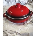 Sütőtál zománcozott 24 cm fedővel