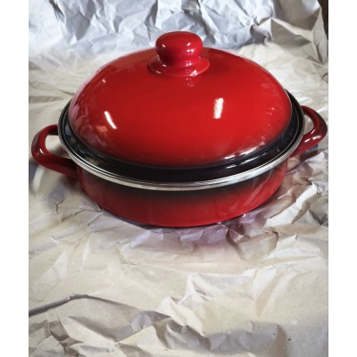 Sütőtál zománcozott 24 cm fedővel