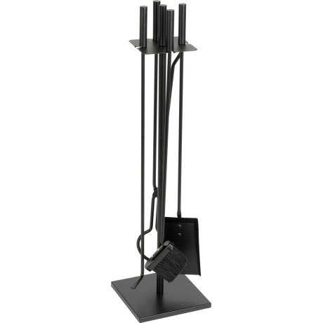 Kandallószerszám-készlet, 4 részes, fekete, 81 cm